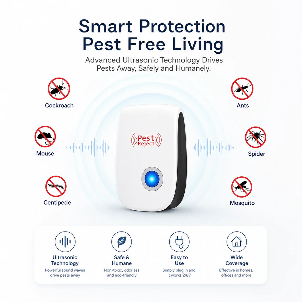 Pest Reject™ – Powerful Ultrasonic Pest Repeller (Buy 1 Get 1 Free)