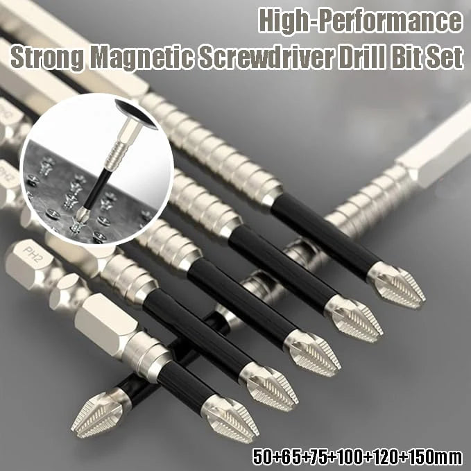 6 Pcs Magnetic Screwdriver Bit Set Electric Drill Screwdrivers Bits Heavy Duty Alloy