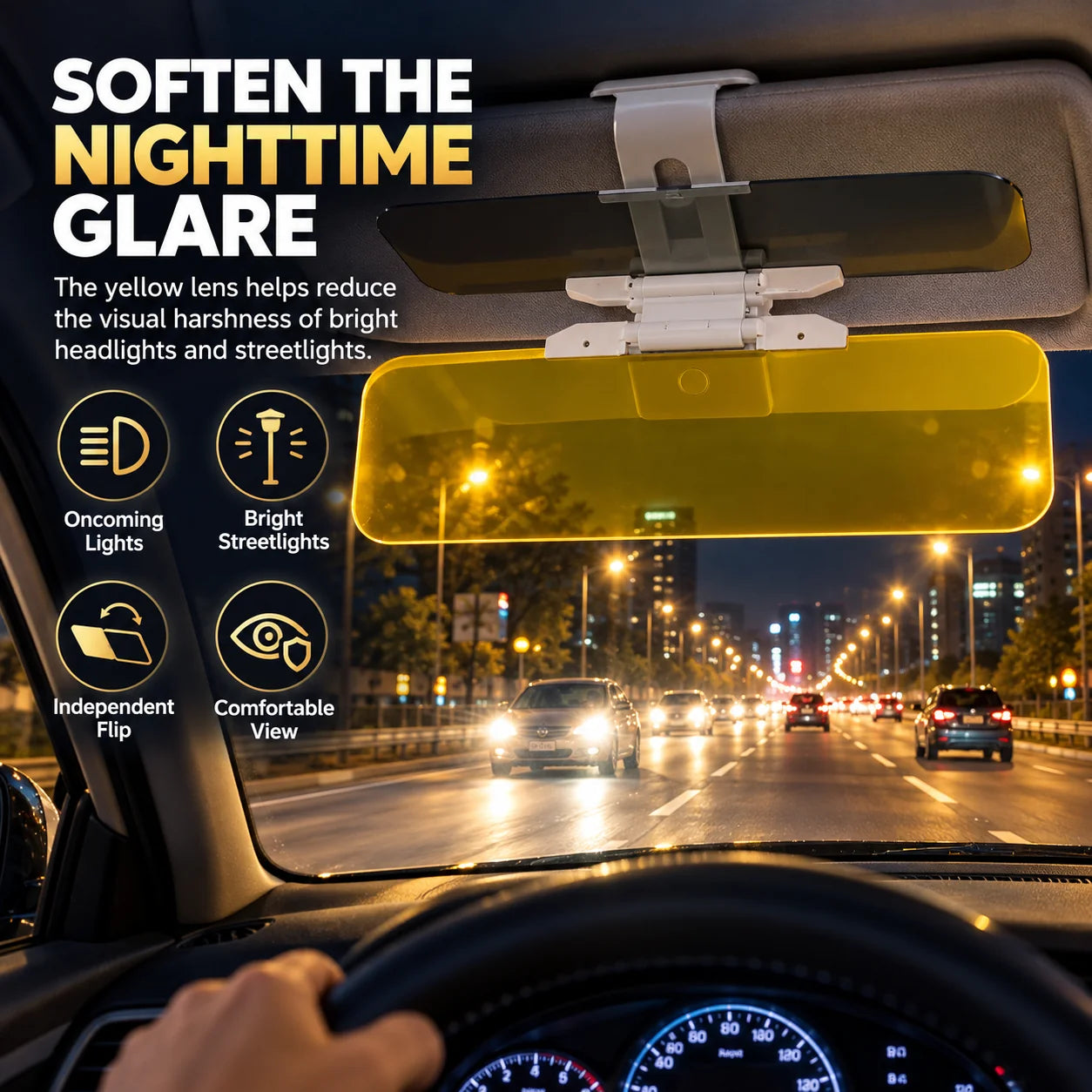 ☀️ 2-in-1 Day & Night Anti-Glare Car Visor Extender – Adjustable Dual-Lens Driving Shield Secondary image
