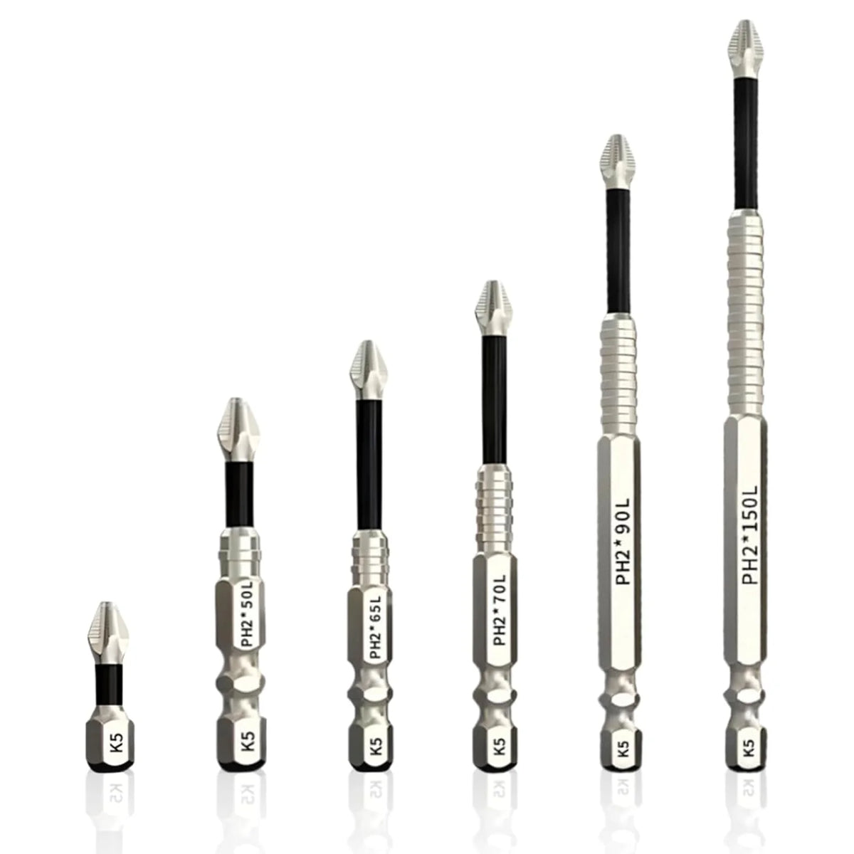 6 Pcs Magnetic Screwdriver Bit Set Electric Drill Screwdrivers Bits Heavy Duty Alloy