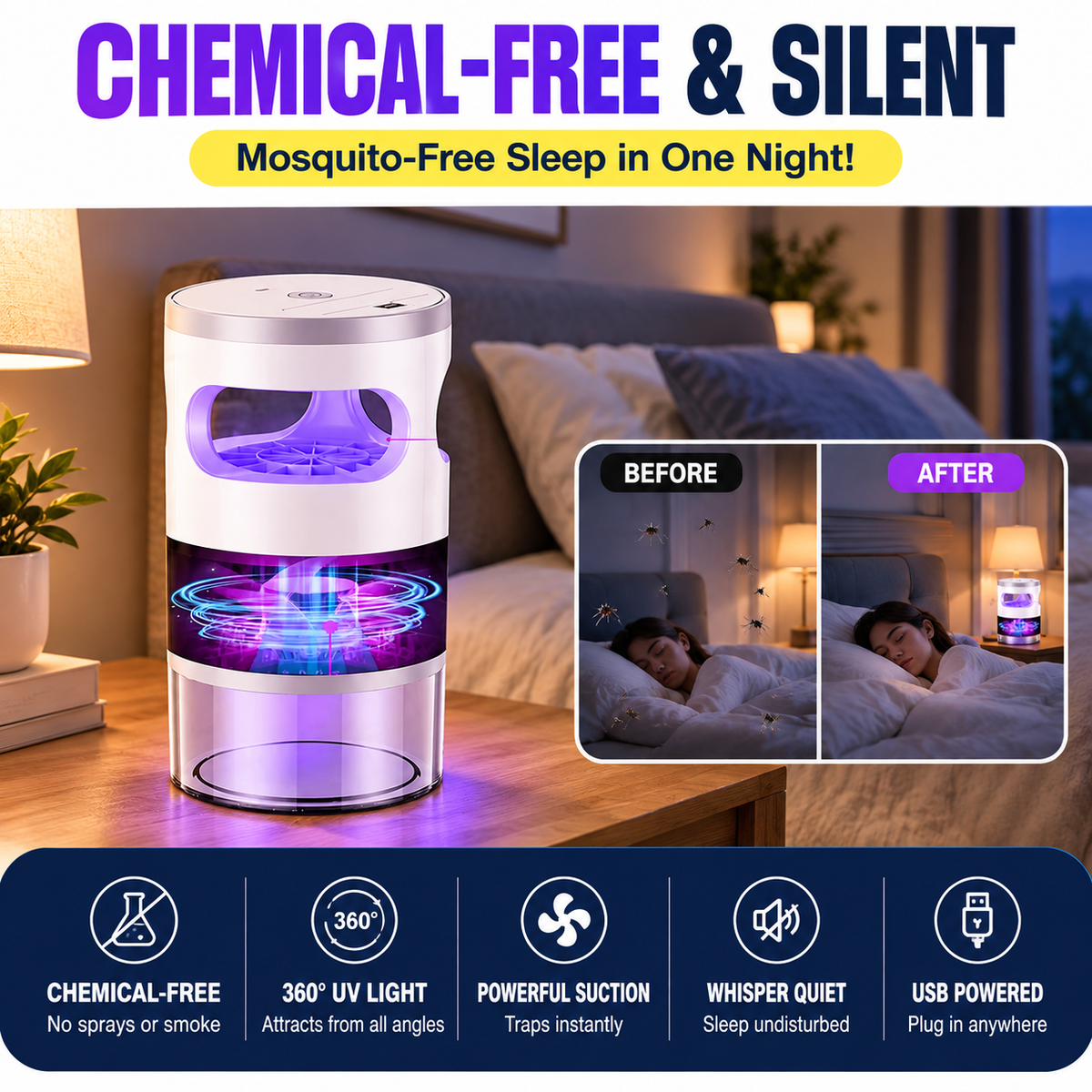 📢📢40% OFF!! ⏰Indoor LED Insect Killer for Home and Bedroom Main image