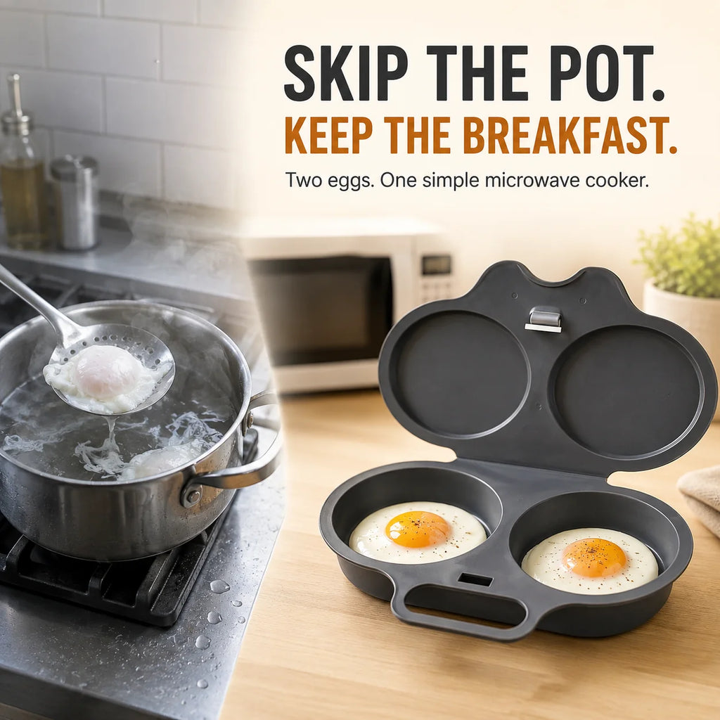 2‑Pack Easy‑To‑Clean Microwave Omelette Maker, Multifunctional Egg Poacher 🍳