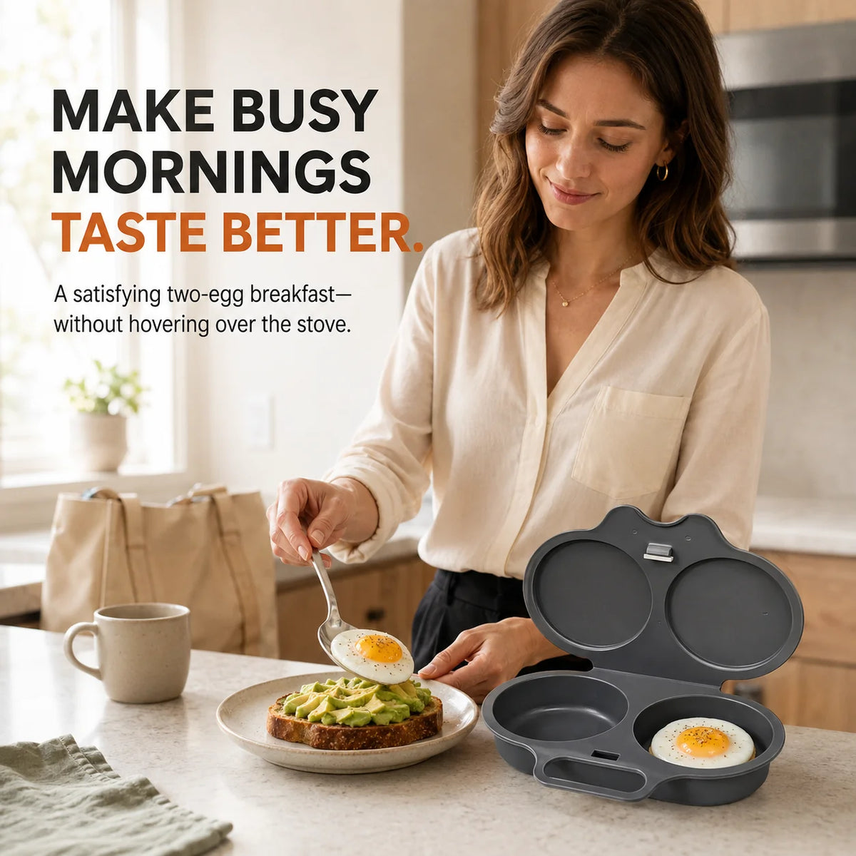 2‑Pack Easy‑To‑Clean Microwave Omelette Maker, Multifunctional Egg Poacher 🍳