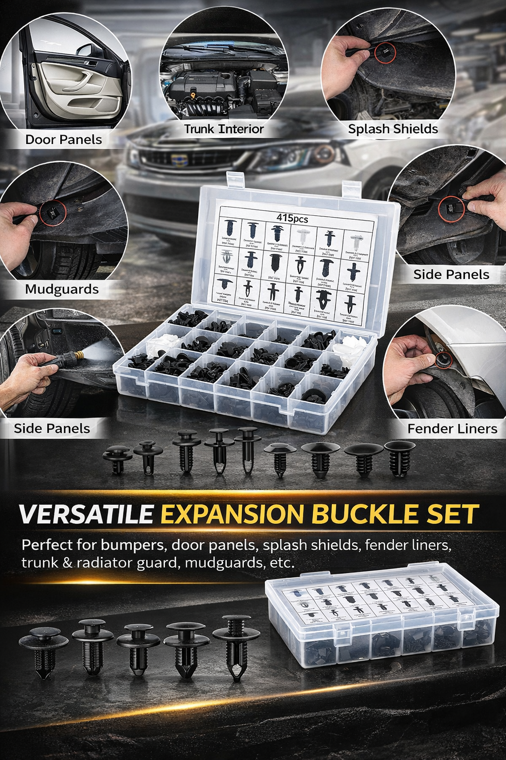 🔥 LAST DAY 49% OFF – 100-pack universal screw clamps – Suitable for car fenders, door panels, C05 C20 C32 B01 D02 A16 car parts.