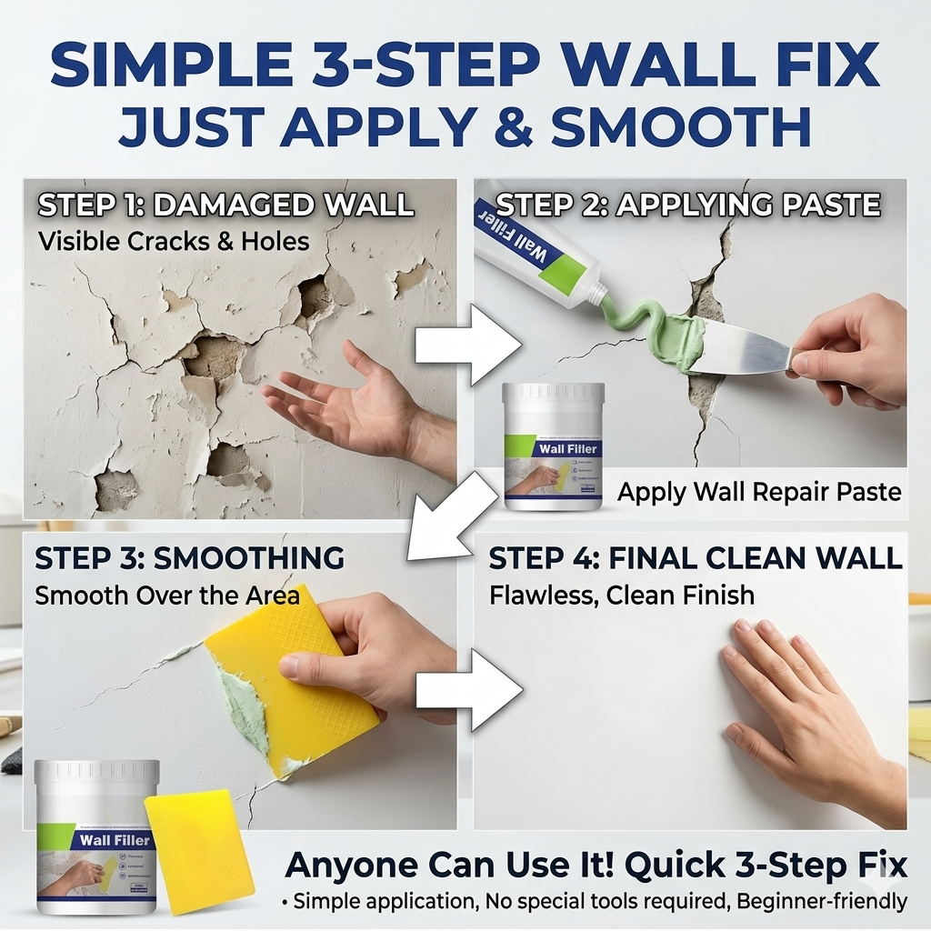 🛡Waterproof & Mildew-Resistant Wall Repair Paste🌿 | 🔥Buy 1 Get 1 free🔥