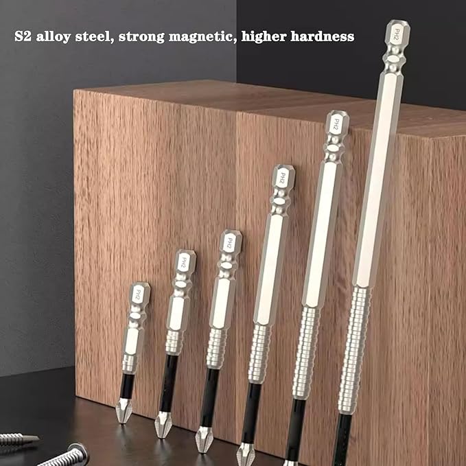 6 Pcs Magnetic Screwdriver Bit Set Electric Drill Screwdrivers Bits Heavy Duty Alloy