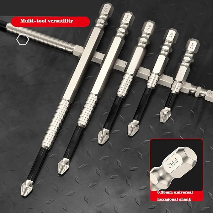 6 Pcs Magnetic Screwdriver Bit Set Electric Drill Screwdrivers Bits Heavy Duty Alloy