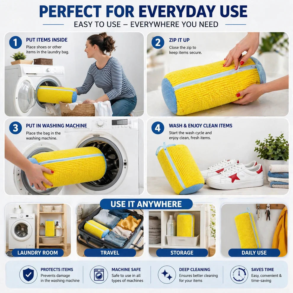 Wash Your Shoes in the Machine Without the Mess! 👟✨