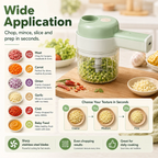 4-in-1 Manual Electric Vegetable Cutter Set Multifunction Cordless Food Processor