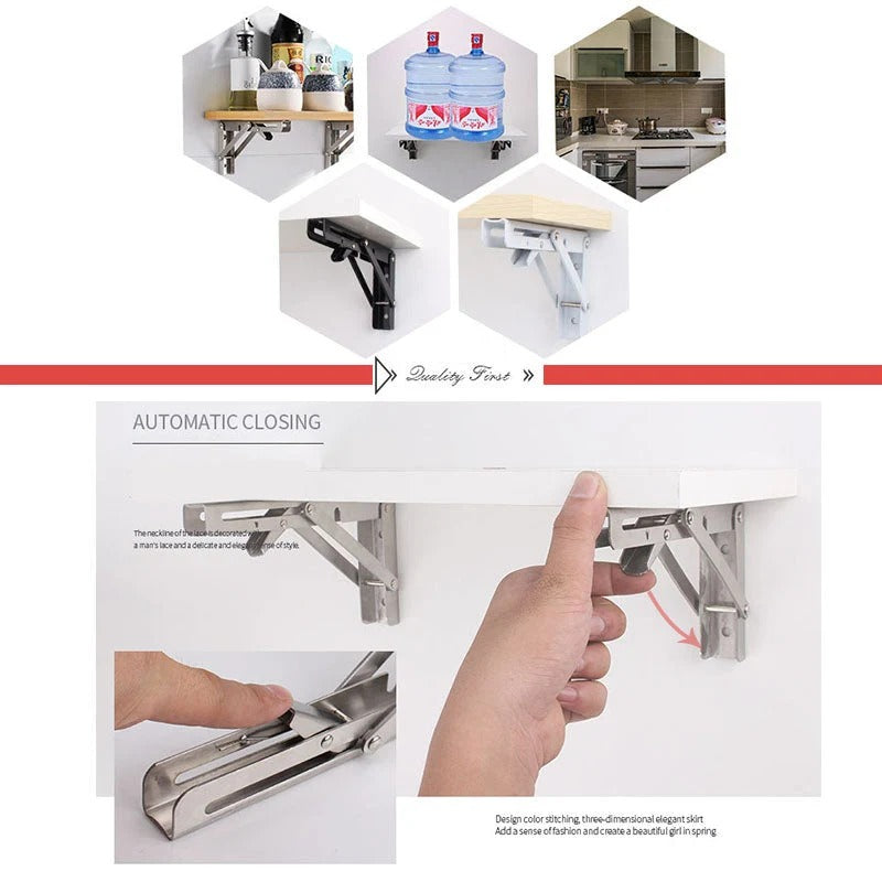 💞50K+ SOLD!💥 Fold in a Second, Declutter Instantly! Multi-use Bracket for a Tidy Kitchen/Study