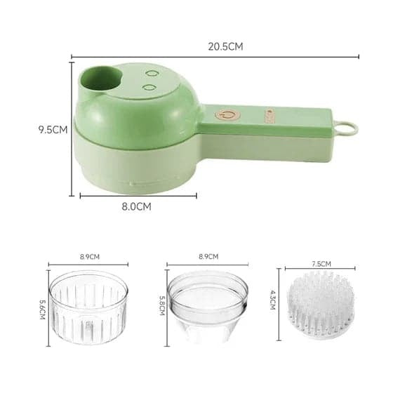 4-in-1 Manual Electric Vegetable Cutter Set Multifunction Cordless Food Processor