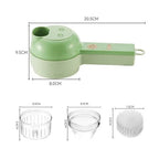 4-in-1 Manual Electric Vegetable Cutter Set Multifunction Cordless Food Processor