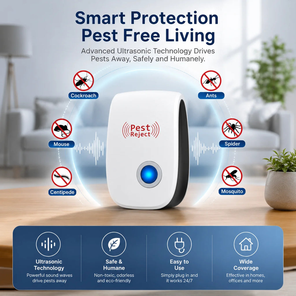 Pest Reject™ – Powerful Ultrasonic Pest Repeller (Buy 1 Get 1 Free)
