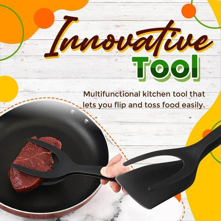 📢📢50% OFF !! ⏰ 2-in-1 Spatula Clip – Heat-Resistant Silicone & Non-Slip Handle – Kitchen Cooking Essential