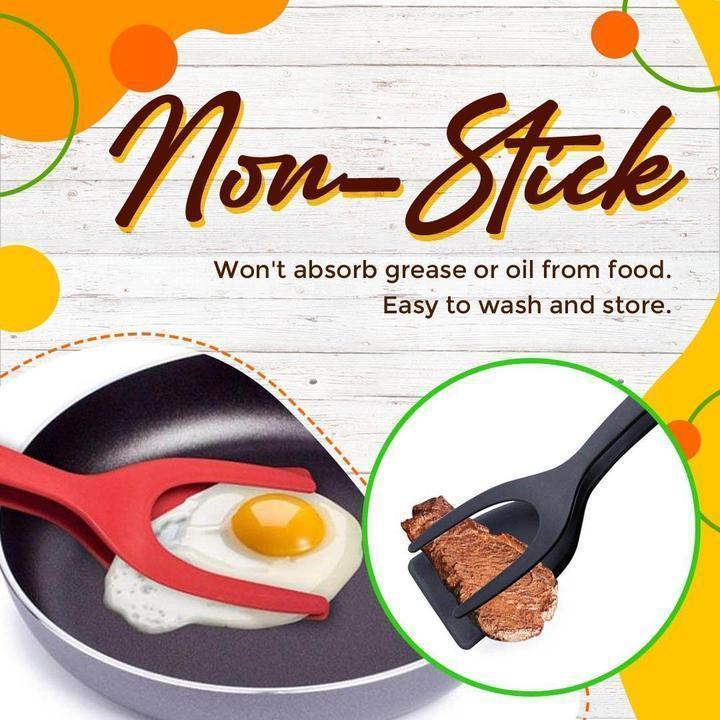 📢📢50% OFF !! ⏰ 2-in-1 Spatula Clip – Heat-Resistant Silicone & Non-Slip Handle – Kitchen Cooking Essential