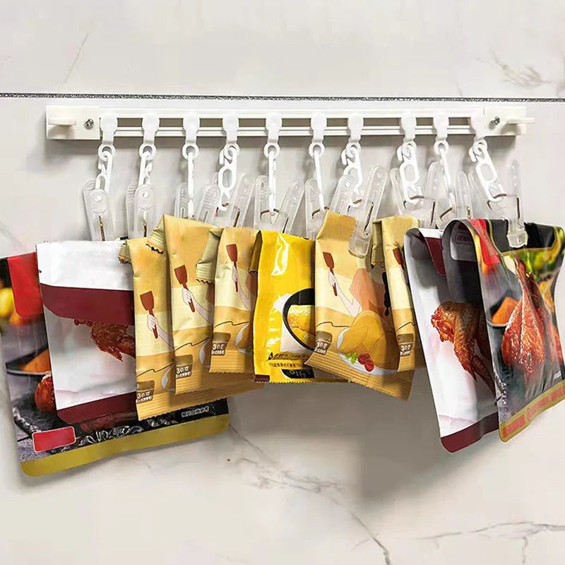 🏠50% OFF⏰ Multifunctional sliding hook, drill-free mounting, adjustable, ideal for kitchen & bathroom