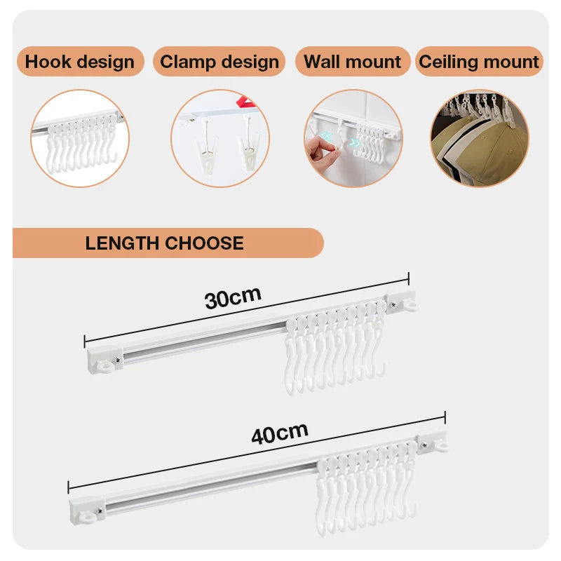 🏠50% OFF⏰ Multifunctional sliding hook, drill-free mounting, adjustable, ideal for kitchen & bathroom